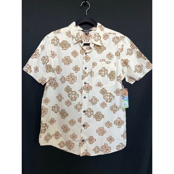 Men's Sherpa Adventure Gear Button Down, Short Sleeve, Slim, Small, Tharu, NWT - Picture 1 of 9